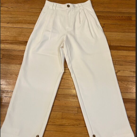 Banana Republic Pants - Banana Republic High Rise Wide Leg White Pant (Size 8)